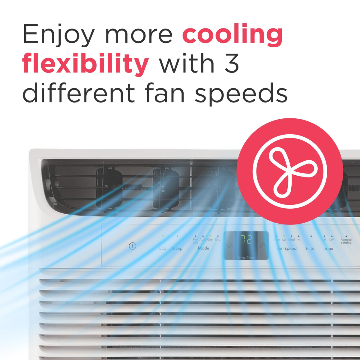 8,000 BTU Window Air Conditioner with Remote Control, Cools Up to 350 Sq. Ft., Quiet Operation, Eco Mode