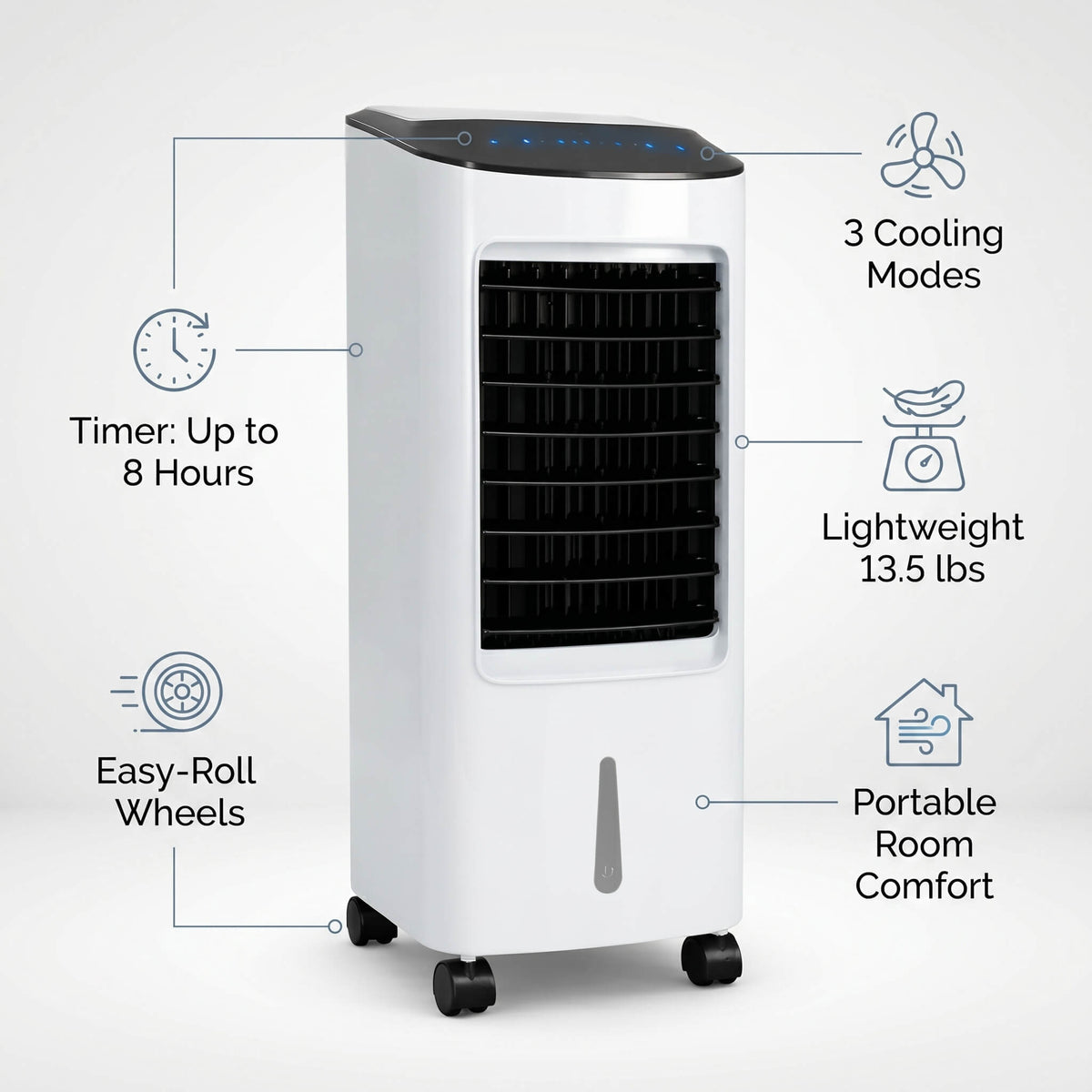 Portable Air Conditioner Stand Up Room Cooler Indoor AC Unit ( Windowless ) for Bedroom, Home & Office