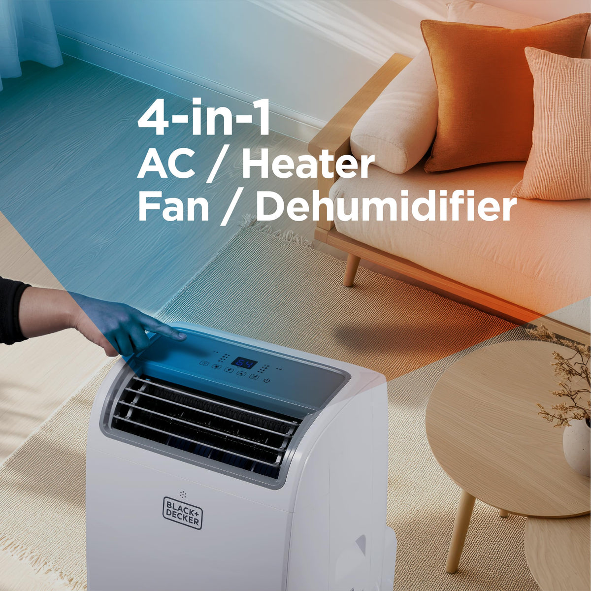 BLACK+DECKER Smart Portable Air Conditioner with Heat, 14,000 BTU, White