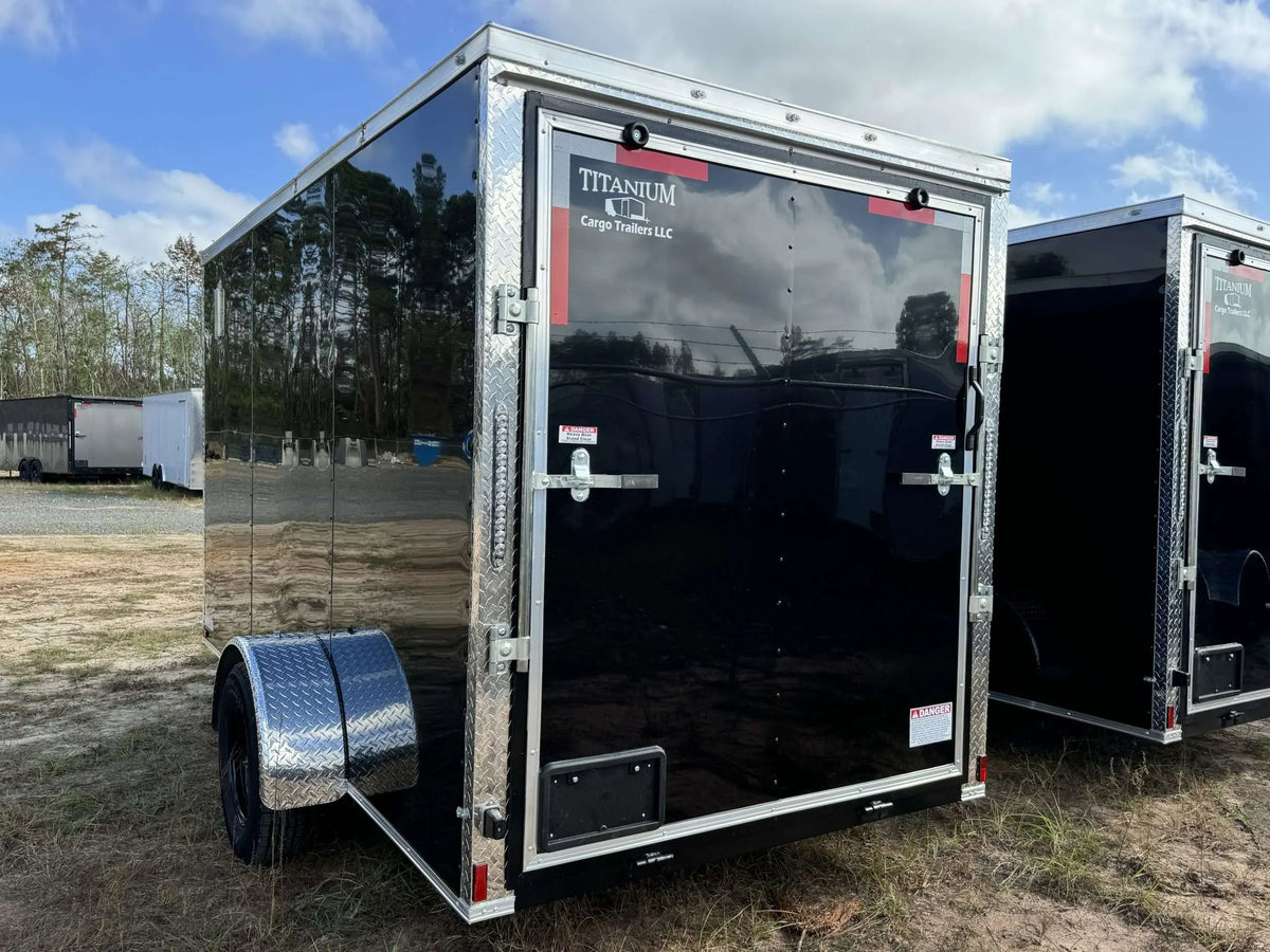 Titanium Cargo 6×12 Single Axle Black Enclosed Cargo Trailer